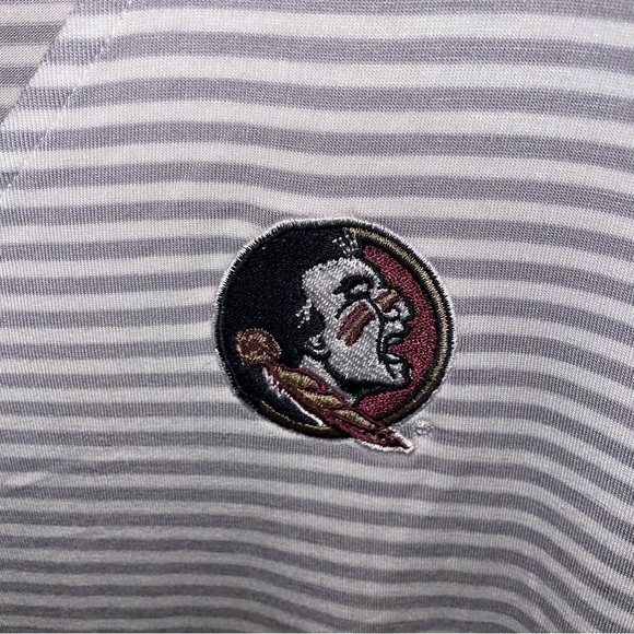 Florida State/FSU Collegiate Cassia Stripe Sealight V-Neck T-Shirt - SMALL NWT - Picture 4 of 4